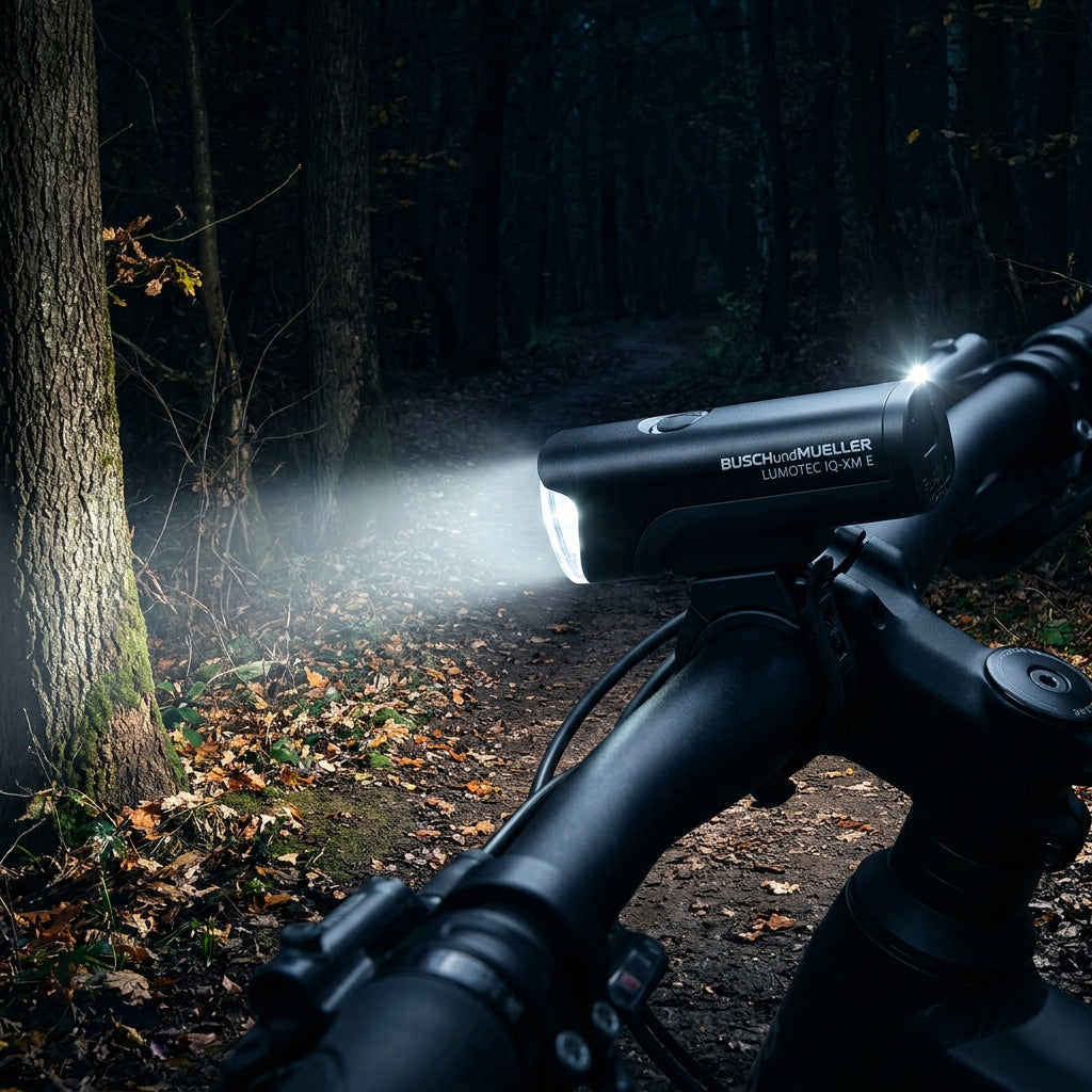 BuschundMueller LUMOTEC IQ-XM E Highbeam LED-Scheinwerfer für BOSCH E-Bike System 2. Leistungsstarkes Fernlicht, sichere Nachtfahrten.
