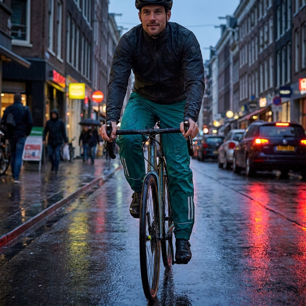 Basil Skane Herren-Regenhose teal green XL wasserdicht, atmungsaktiv, reflektierend
