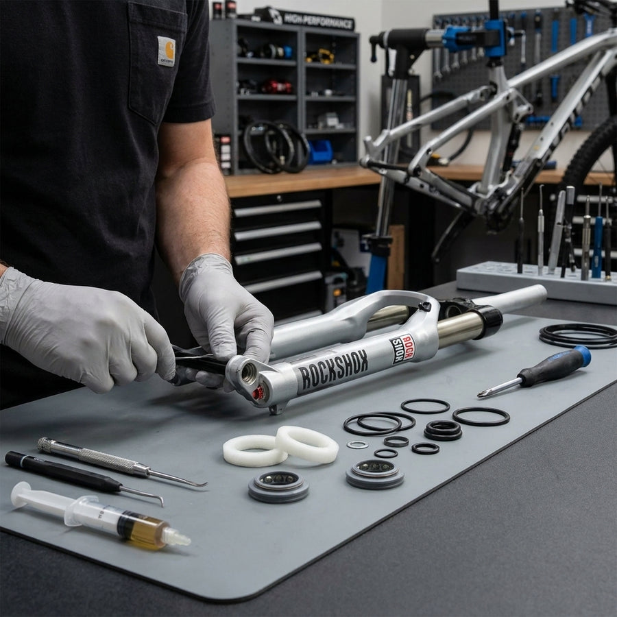 RockShox Federgabel Service-Kit Recon Silber (2013-2015) für Mountainbike Wartung und Gabelpflege. Basic Kit.