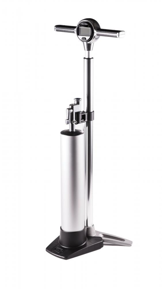 Crankbrothers Klic Standpumpe Tubeless Tank digitales Manometer silber