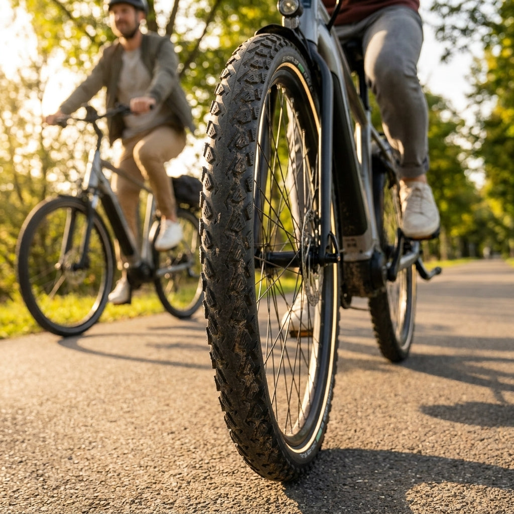 Schwalbe Land Cruiser Plus E-Bike Reifen 28x1.75, schwarz mit Reflexstreifen. Pannensicher für Trekking und City.