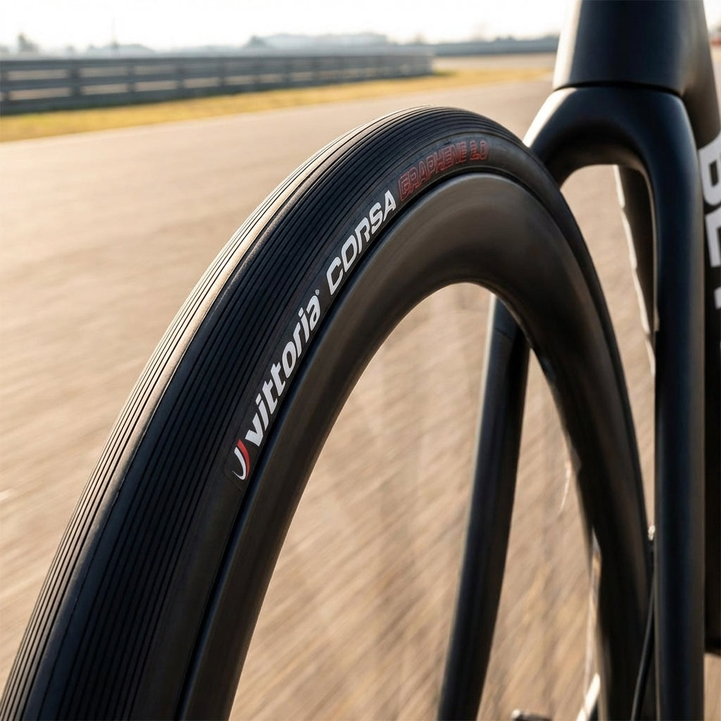 Vittoria Corsa Rennradreifen 28x1.00 Zoll 25-622 schwarz TLR faltbar. Graphene 2.0, 4C Compound, 320 TPI Karkasse.