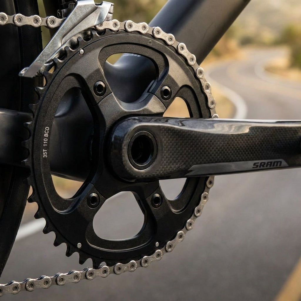 SRAM Rival AXS Road Kettenblatt 35T (35 Zähne) X-Range Schaltperformance am Rennrad.