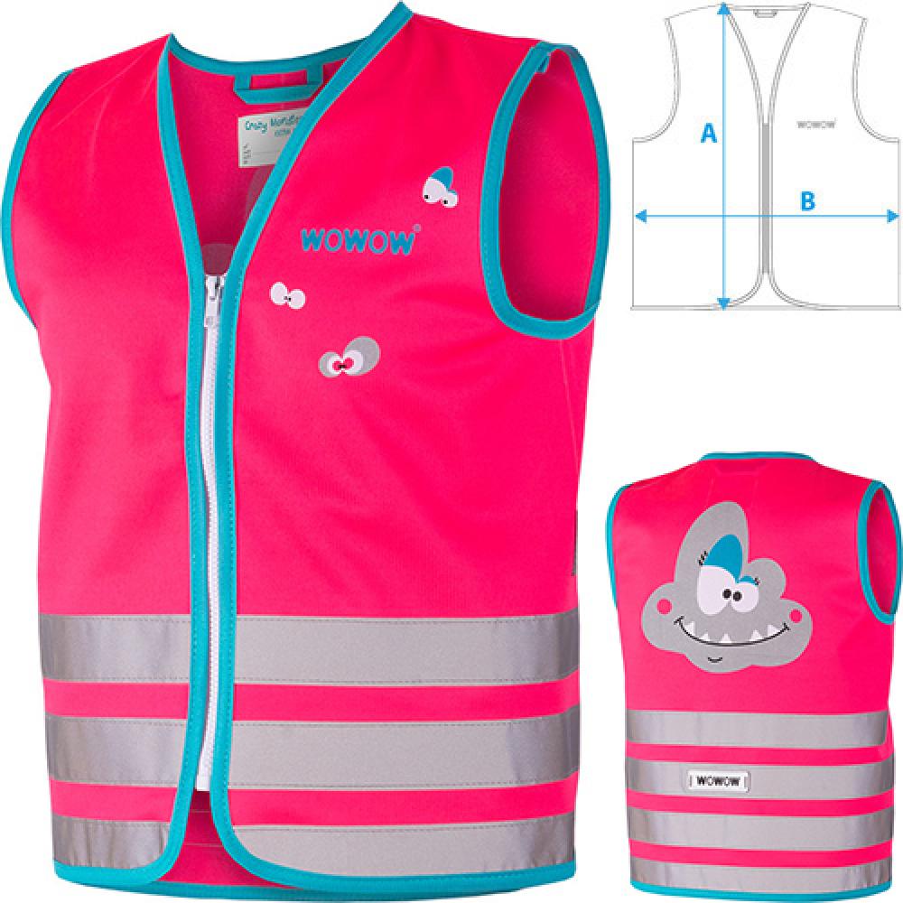 Wowow Sicherheitsweste Crazy Monster Jacket für Kinder Größe L pink
