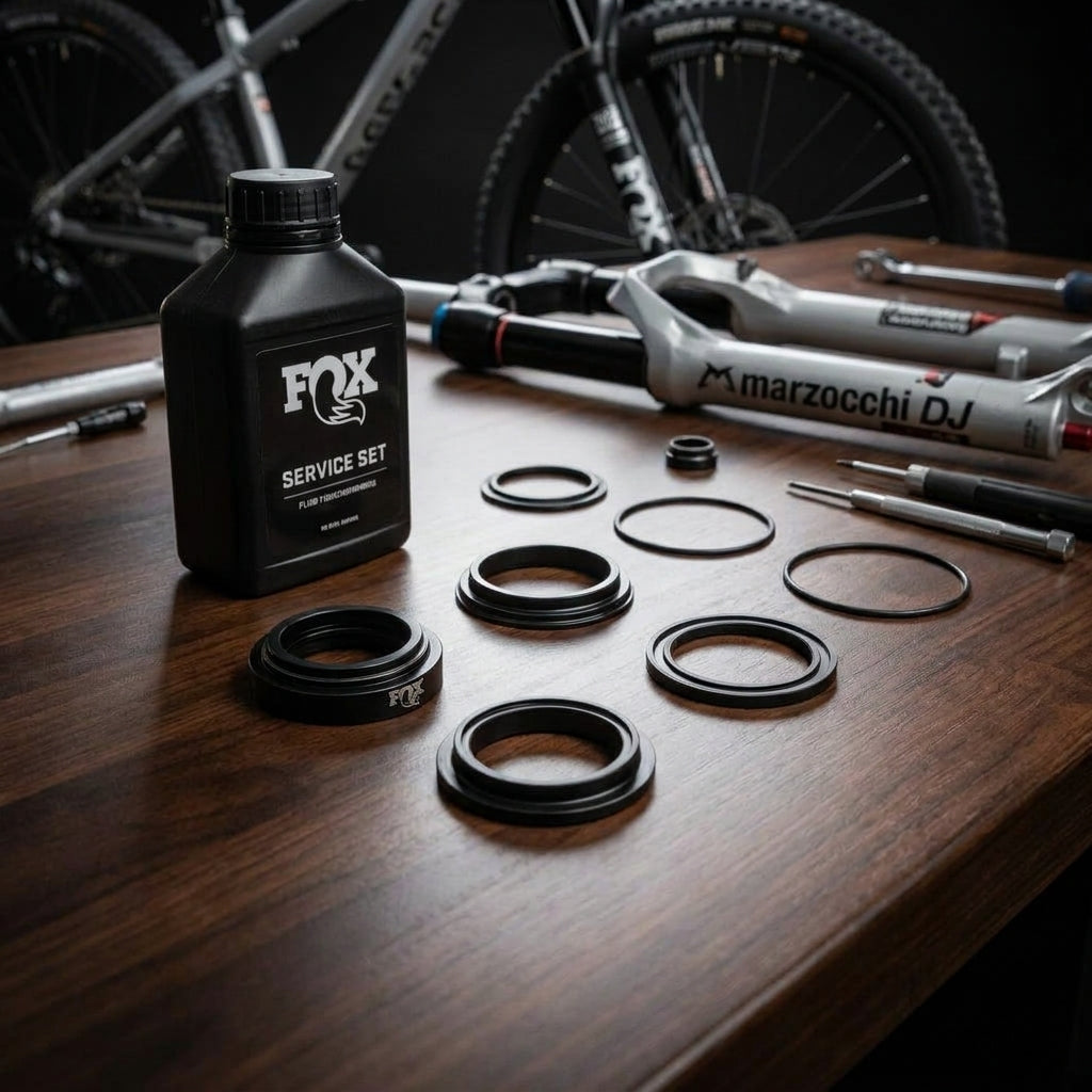 FOX Service Set für Marzocchi DJ Federgabeln. Originalteile für zuverlässige Wartung und optimale Performance deines Mountainbikes.