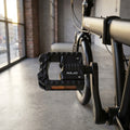XLC Faltpedal PD-F01 in Schwarz mit Reflektoren und Gummiauflage fuer platzsparende Fahrraeder und Pendler.