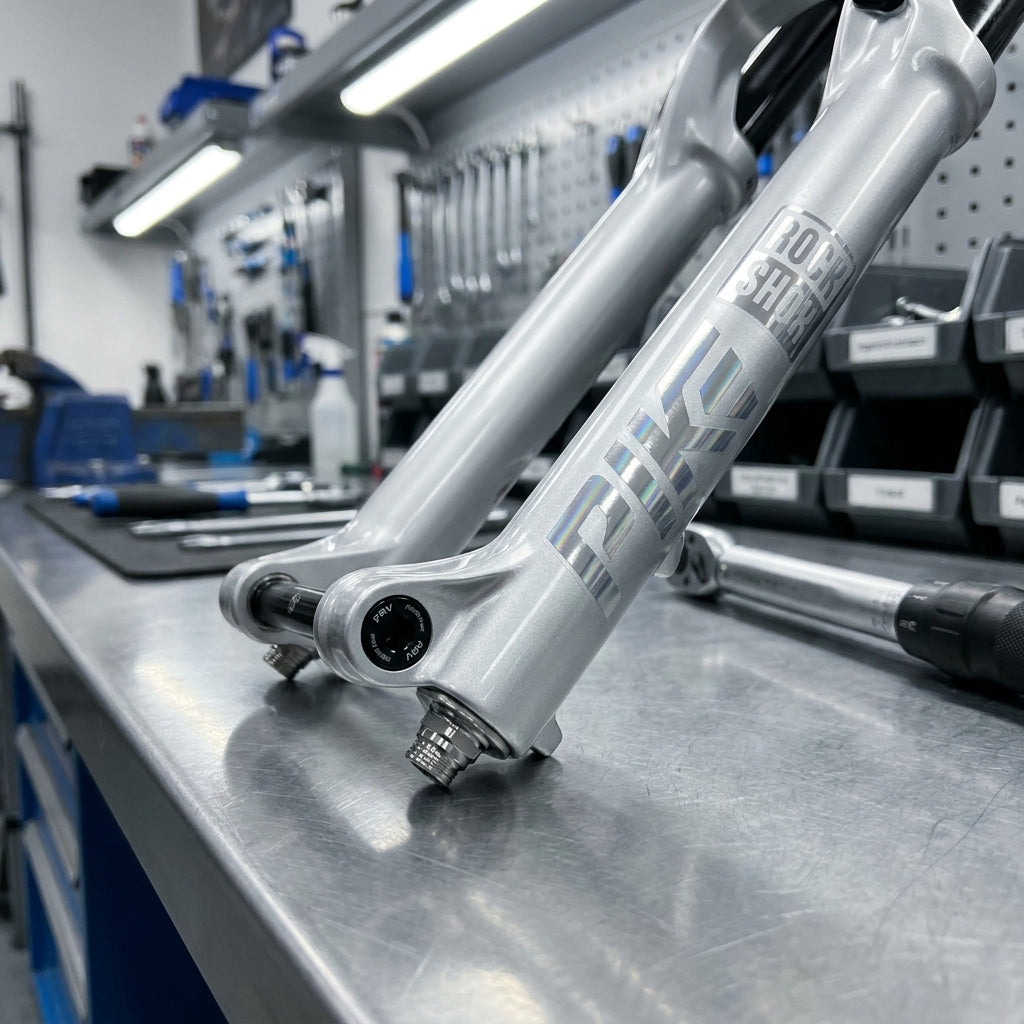 RockShox LowerLeg 29" Tauchrohr silber für Pike 2023+, Boost 15x110, mit PRV Ventilen & Foil Decals. Mountainbike Federgabel Ersatzteil.