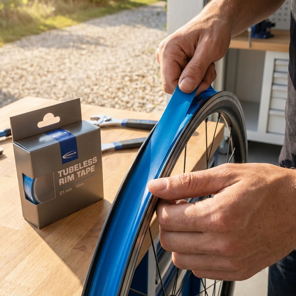 Schwalbe Felgenband Tubeless 10m x 21mm für sichere, leichte Fahrradfelgen und pannensichere Fahrten.