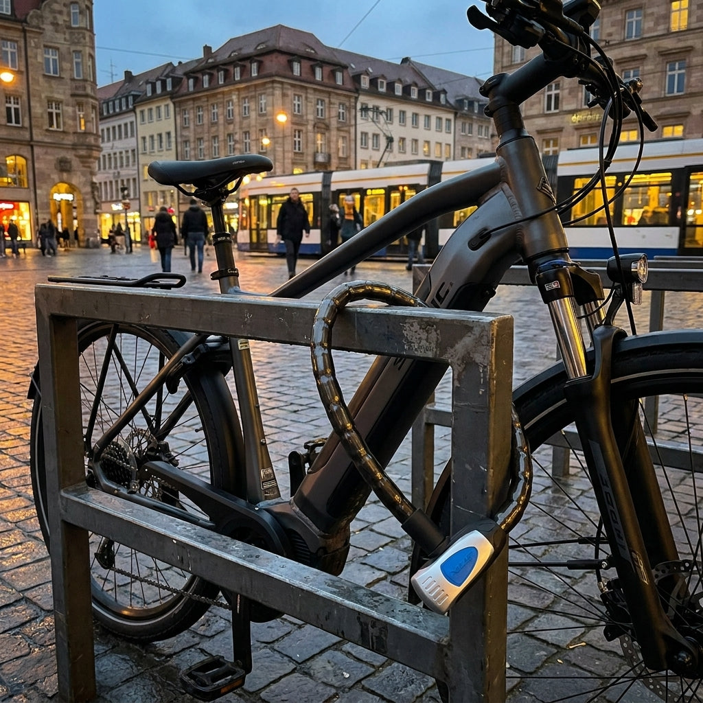 XLC Dillinger III Panzerkabelschloss sichert E-Bike. Robustes Fahrradschloss mit gehärteter Stahlkette für Diebstahlschutz.
