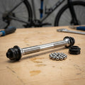 XLC Evo Reparaturkit Hinterradnabe 135mm Schnellspanner  Achse, Kugelringe, Endkappen  kompatibel mit X13 Evo Ø5/135mm