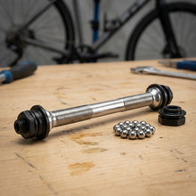 XLC Evo Reparaturkit Hinterradnabe 135mm Schnellspanner  Achse, Kugelringe, Endkappen  kompatibel mit X13 Evo Ø5/135mm