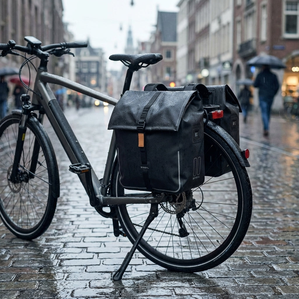 Basil Doppelpacktasche Urban Dry wasserdicht matt black 50l