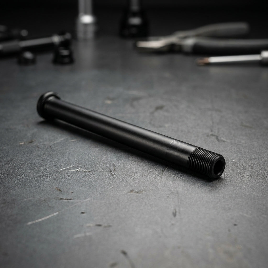 DT Swiss RWS Plug-In Hinterrad-Steckachse Road 12x142mm. Schwarzes Aluminium für Rennräder. Leicht, präzise und hebellos.
