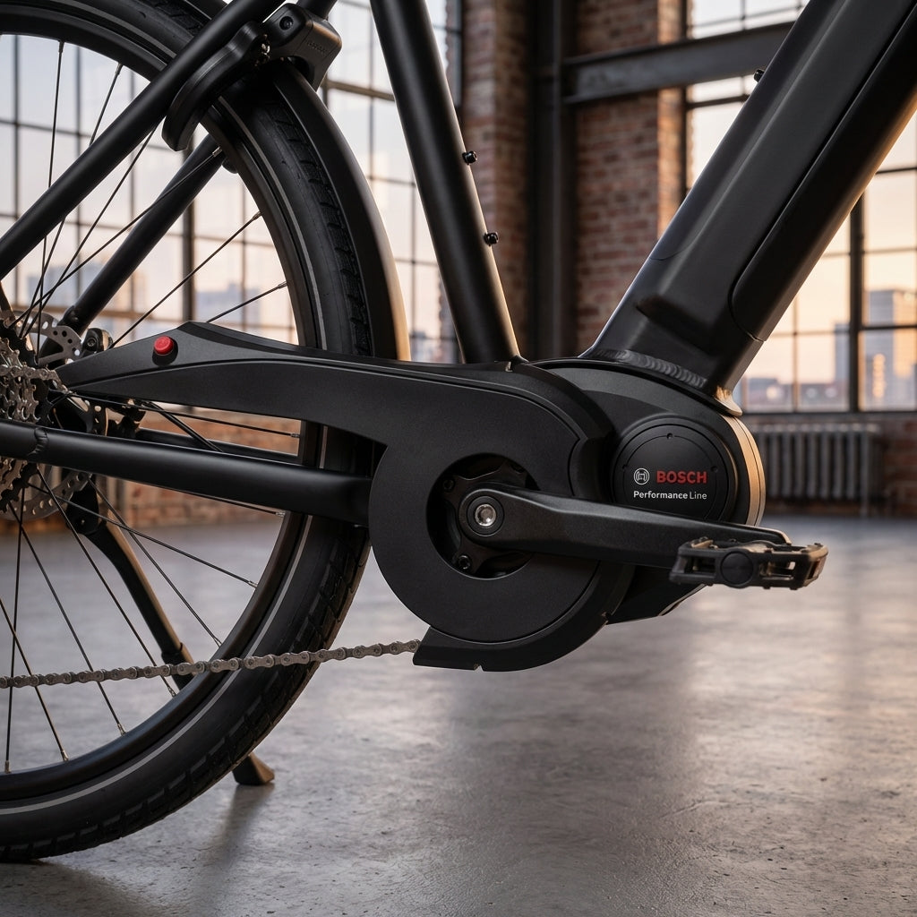 Hebie Kettenschutz Chainguard für Bosch Performance Line E-Bikes mit 20 Zähnen in Anthrazit-Schwarz.