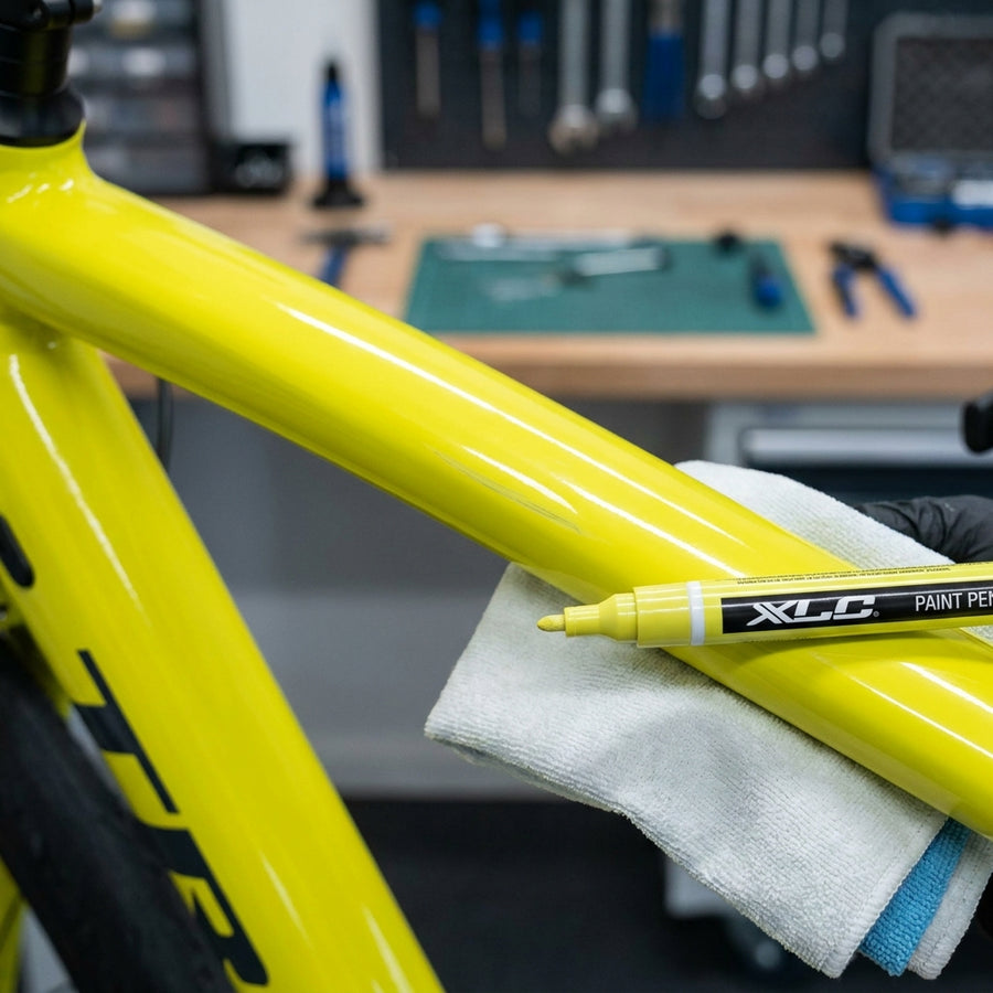 XLC Lackstift Citron für Fahrradrahmen Reparatur. Präzise Ausbesserung von Kratzern und Lackschäden am Fahrrad.
