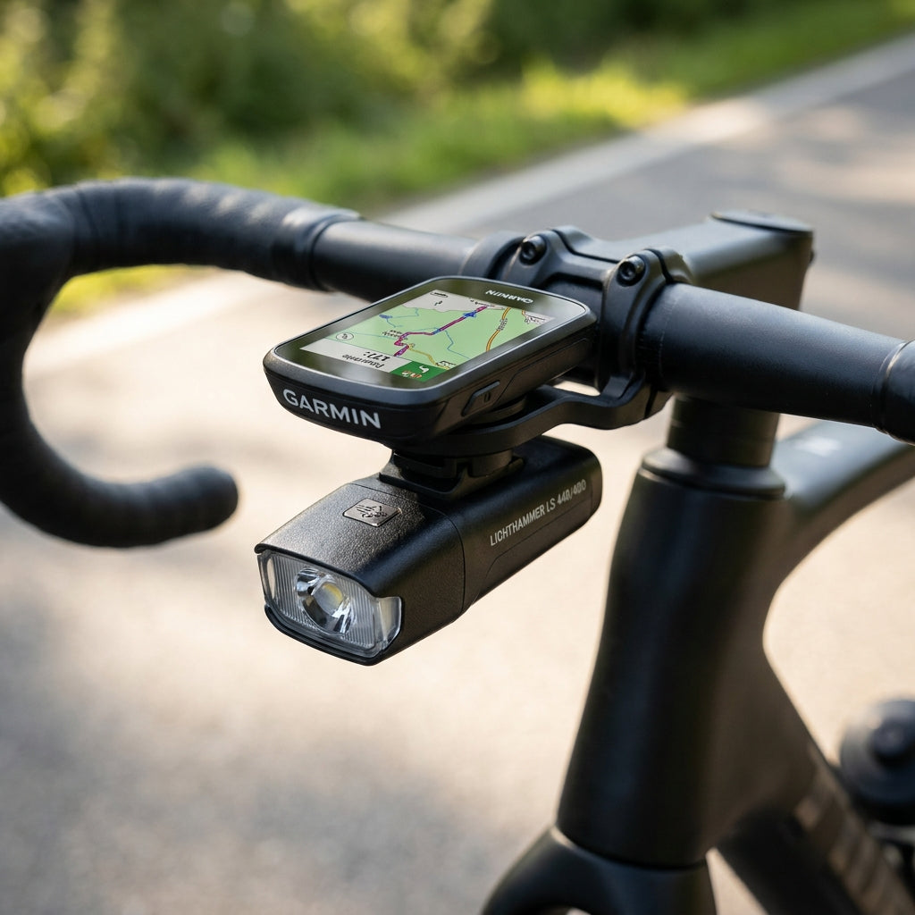 Garmin Adapter für LIGHTHAMMER LS 440/480 Fahrradbeleuchtung. Sichere Halterung für Garmin Geräte am Fahrrad.