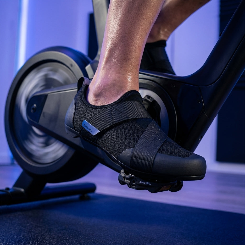 SHIMANO Fahrradschuhe IC100 ? Indoor/Road SPD-SL/SPD, Größe 43, Schwarz