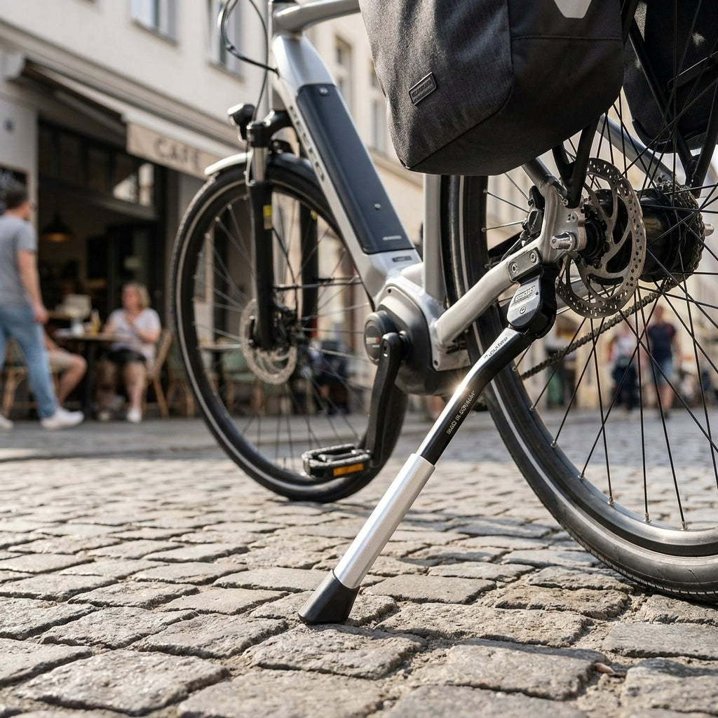 ESGE Seitenständer Optima Flex 20-29 Zoll, schwarz. Stabiler Fahrradständer für E-Bikes bis 50kg. Erstmontage.