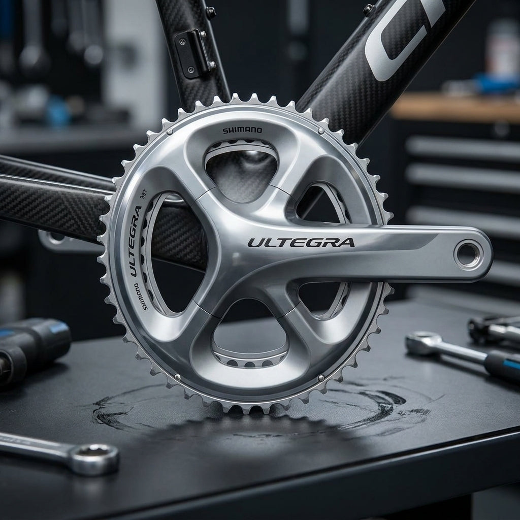SHIMANO Kettenblatt ULTEGRA FC-6703 39 Zähne silber für präzisen Rennrad-Antrieb.