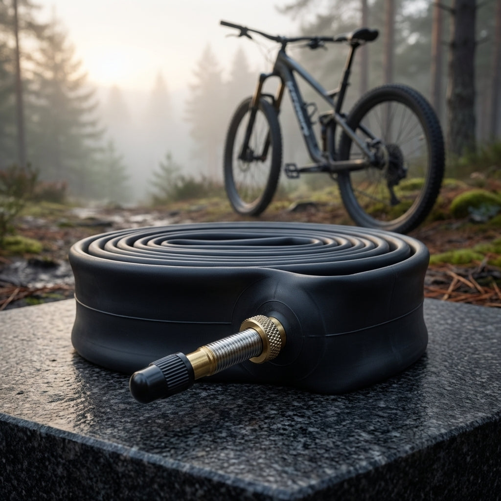 Kenda Fahrradschlauch Butyl 28/29x1.90-2.35" SV 32mm, leicht, stabil, für MTB/Trekking. Bike im Wald.