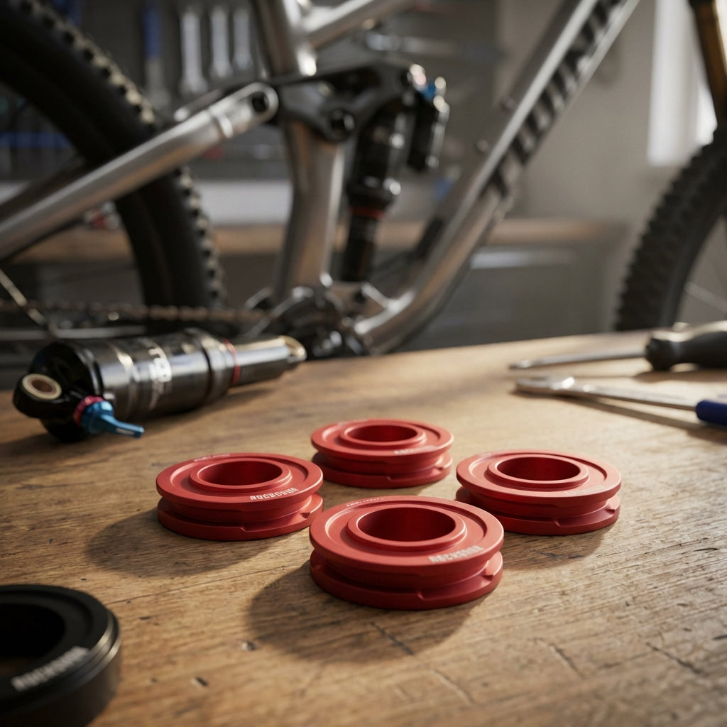 RockShox Dämpfer Volumenspacer Kit: 4 Air Sleeve Bottomless Tokens für Super Deluxe/Deluxe Air C1. MTB Federung Tuning.