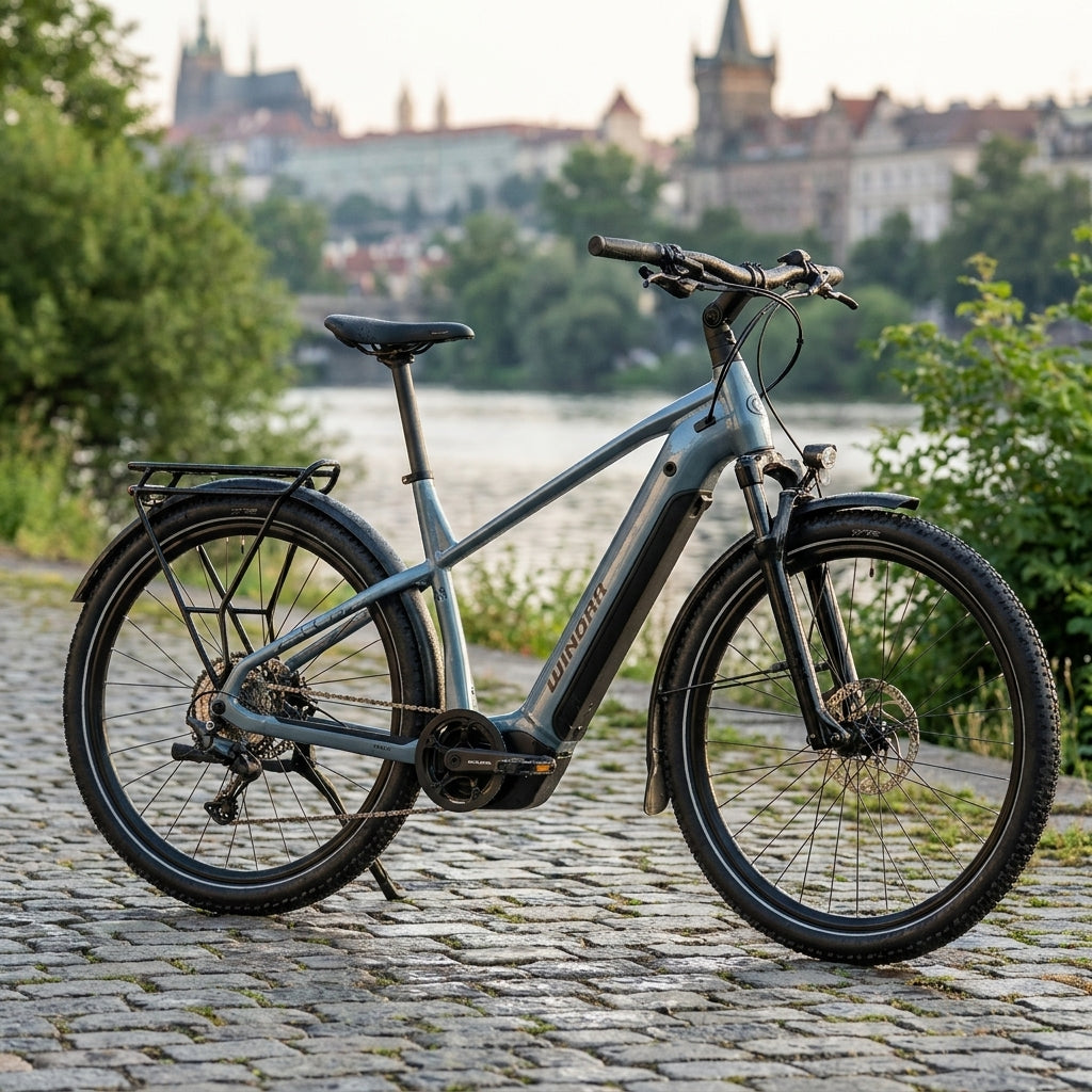 Winora YUCATAN X9 HIGH E-Bike i600Wh, Lush Glacier. Modernes Trekking Elektrofahrrad für Pendler und Freizeit, fahrrad-teile-shop.