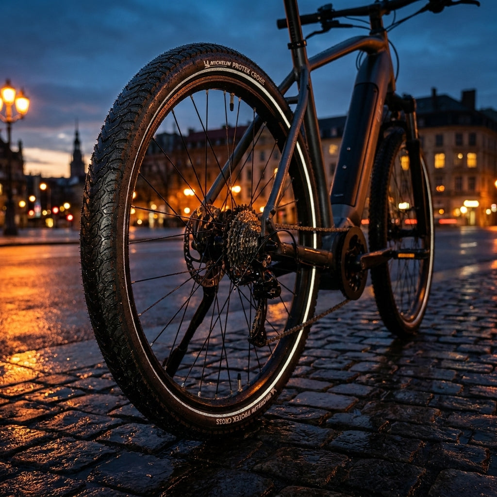 Michelin Protek Cross Reifen 28x1.40 (37-622), Drahtreifen, pannensicher, E-Bike Ready, mit Reflexstreifen für City- & Trekkingräder.