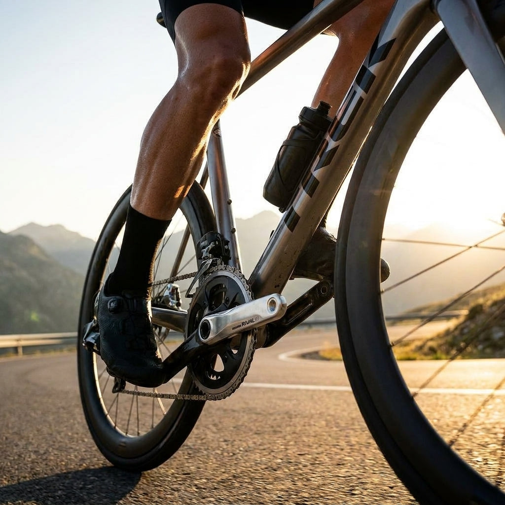SRAM Quarq Rival E1 Kurbelgarnitur für Rennrad und Gravel. Präzise Leistungsmessung für Training und Wettkampf.