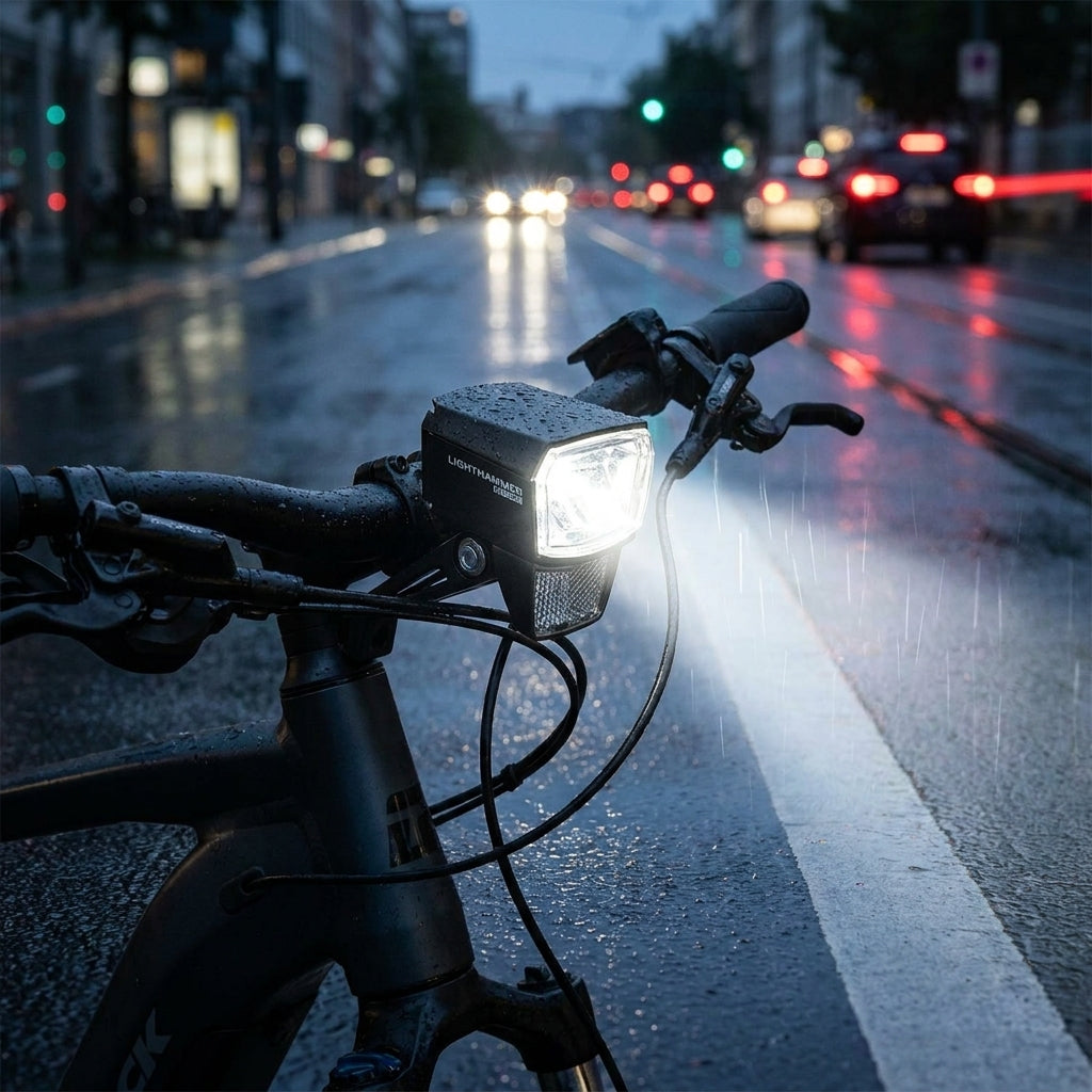 Trelock LS 830 T LIGHTHAMMER E-Bike Scheinwerfer. 80 Lux LED Frontleuchte mit Nahfeld-Ausleuchtung, Tagfahrlicht für Sicherheit.