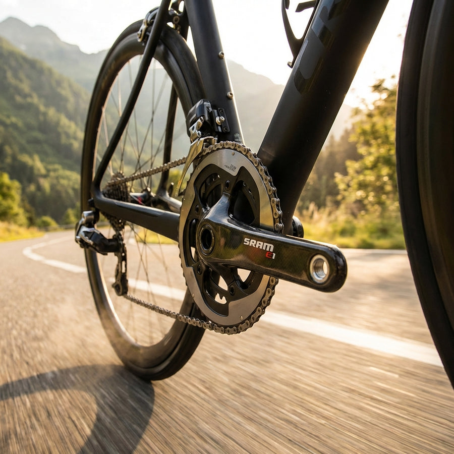 SRAM RED E1 Kurbelgarnitur: Ultraleichte Carbon-Rennradkurbel mit X-Range für maximale Performance und Effizienz.