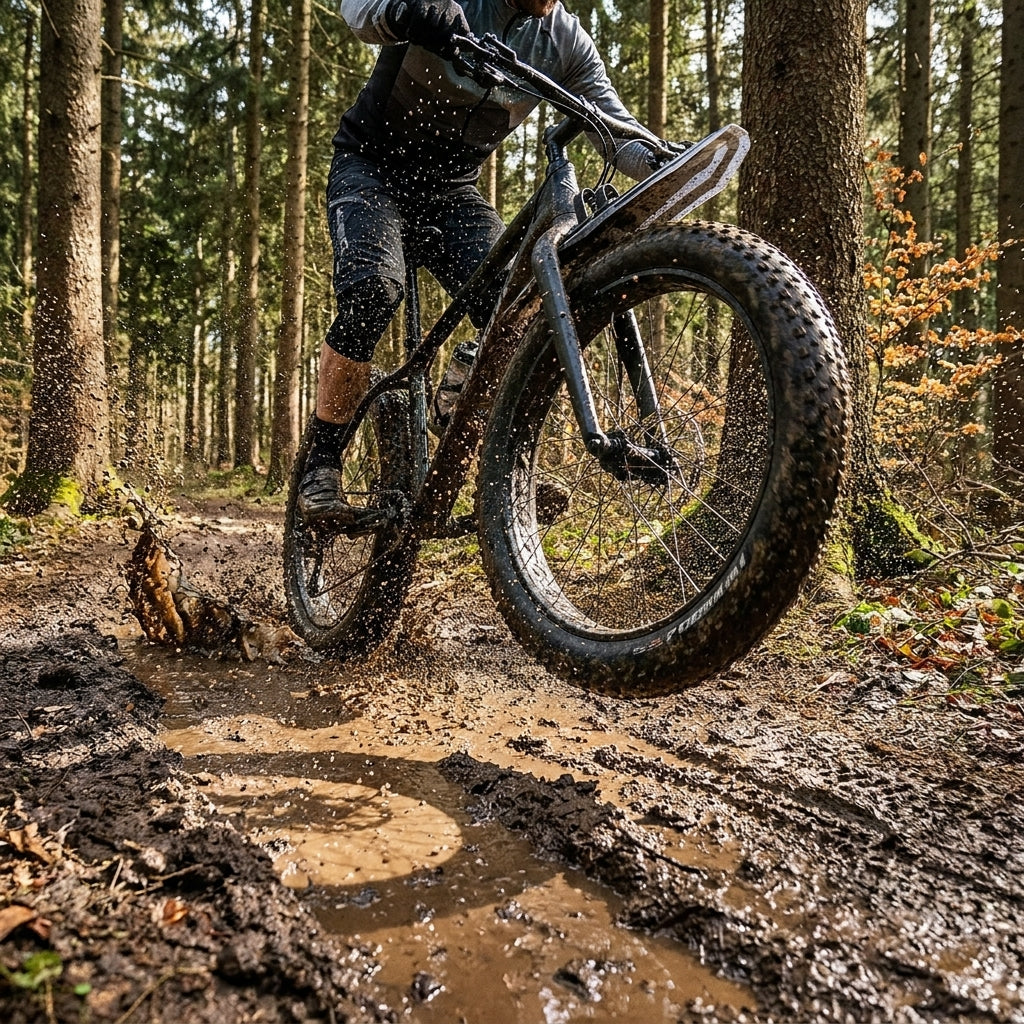 XLC Mudguard VR MGC-05 Fatbike Schutzblech vorne. Flexibler Schlammschutz für jedes Gelände. Schnelle Montage.