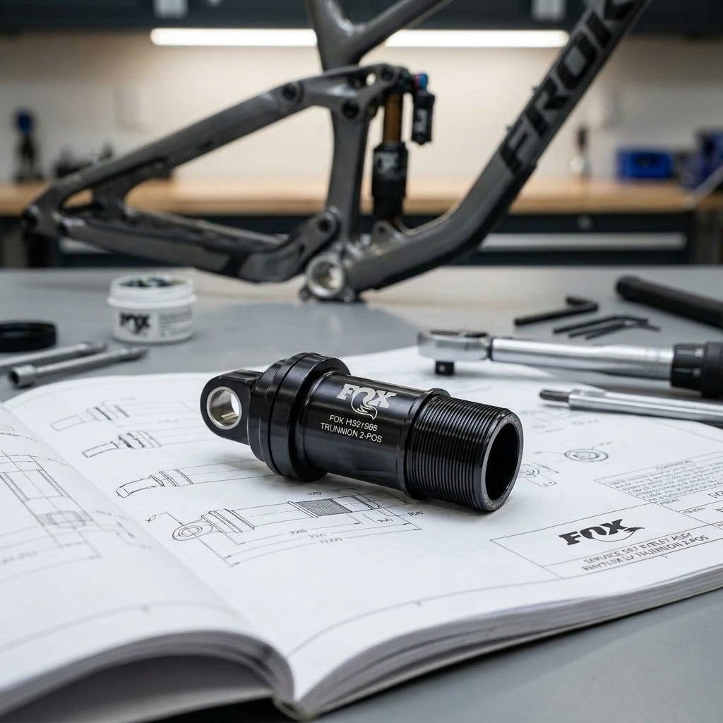 FOX Service Set Eyelet Assy für Rhythm LV Trunnion Dämpfer. Originalteil für präzise Mountainbike Dämpferwartung und Top-Fahrwerksperformance.
