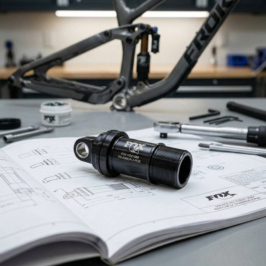 FOX Service Set Eyelet Assy für Rhythm LV Trunnion Dämpfer. Originalteil für präzise Mountainbike Dämpferwartung und Top-Fahrwerksperformance.