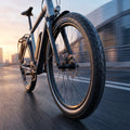 Schwalbe Marathon Racer 26x1.50 E-25 ADDIX Performance Line Reifen am E-Bike auf nasser Straße.