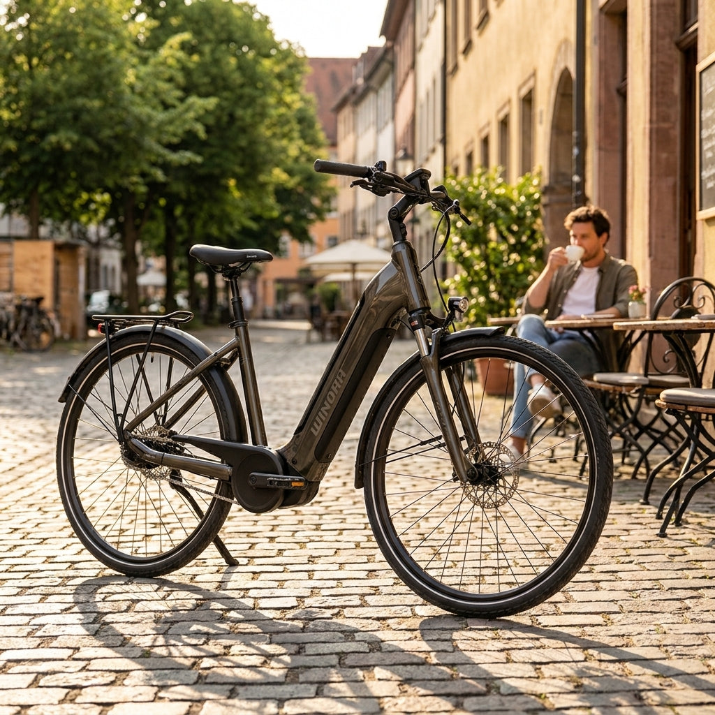 Winora Tria N5 Low City E-Bike, earthy granite glossy, 51cm. Bosch Performance Line 625 Wh, Tiefeinstieg, Nexus 5.