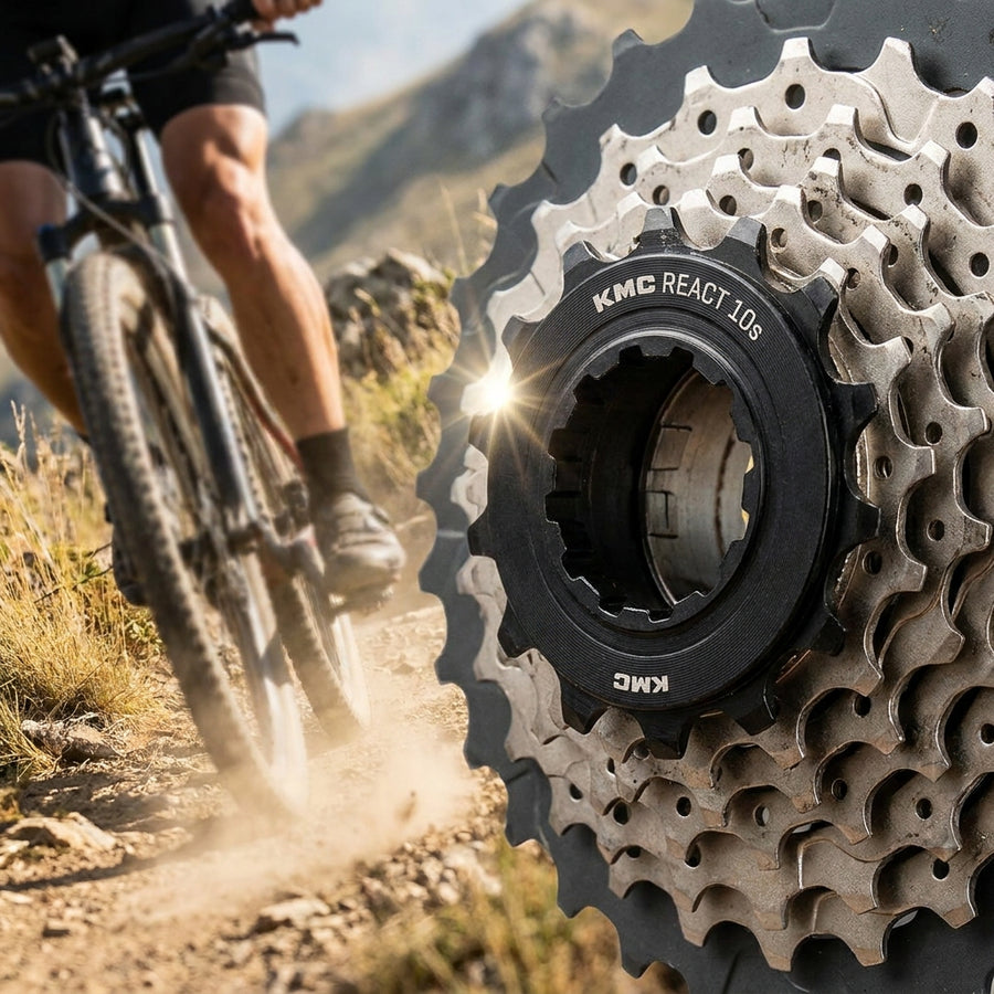 KMC REACT 10s Ersatzritzel schwarz für 10-fach Shimano Rennrad & MTB Kassette. Optimale Kraftübertragung, langlebig, präzise Fahrradteile.