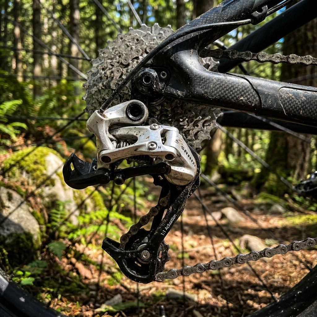 SRAM X.5 36T MTB Schaltwerk 8-/9-fach, langer Käfig, silber. Robust, präzise, zuverlässig für Mountainbike Trails und Touren.