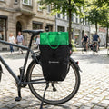 Haberland Einzeltasche schwarz am Fahrrad-Gepäckträger. Praktische 12L Fahrradtasche für Alltag, Einkäufe, Pendeln.