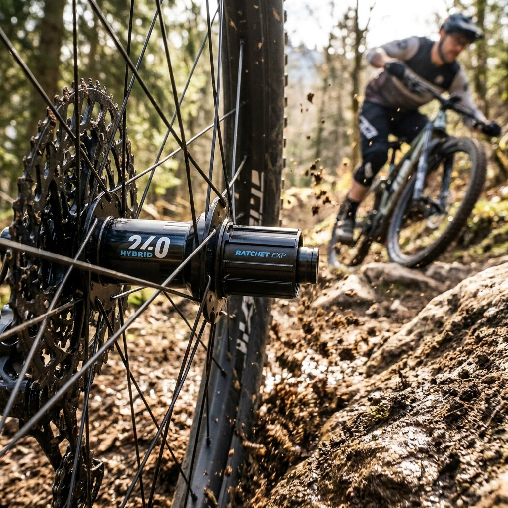 DT Swiss Nabe MTB Hybrid HR 240 EXP Schwarz. High-Performance eMTB Hinterradnabe für maximale Kraftübertragung und Haltbarkeit.
