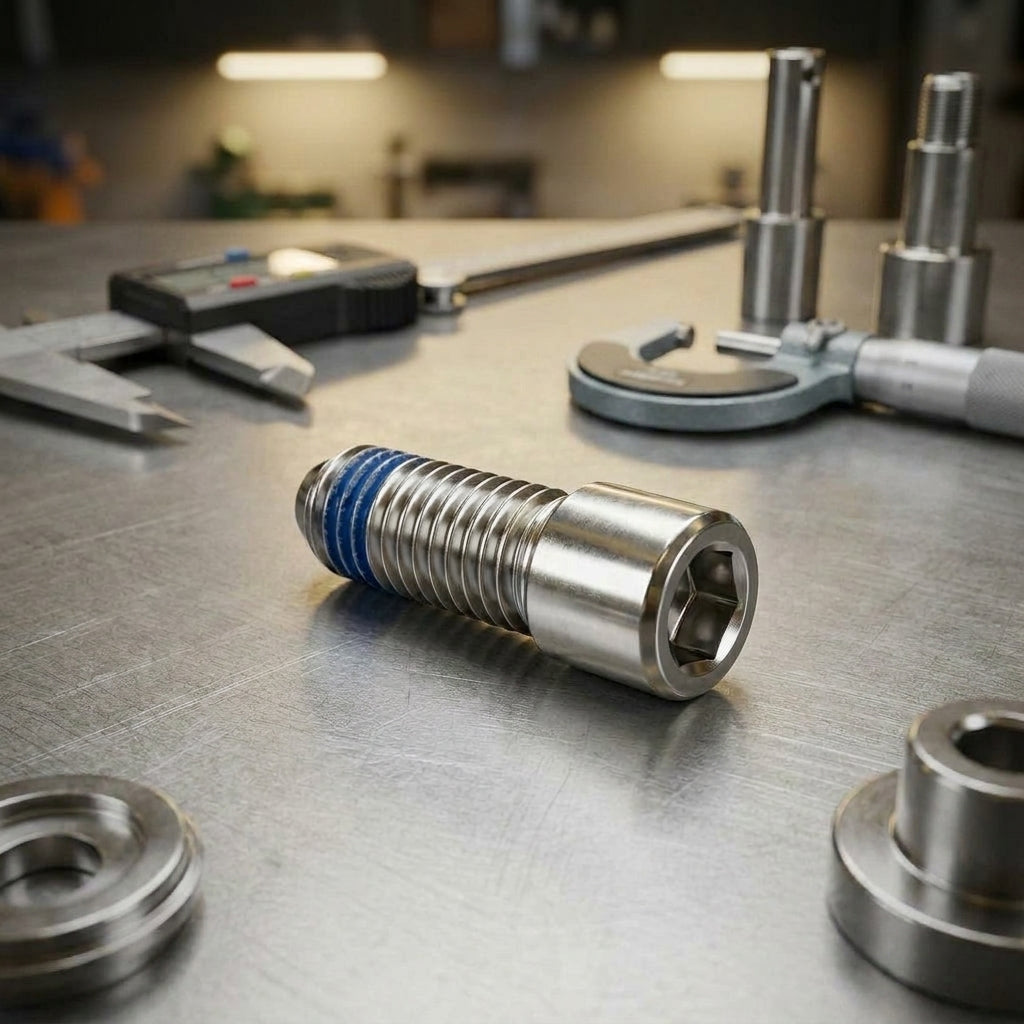 FOX Fastener M3 Edelstahlschraube mit Nylock Patch. Sichere, vibrationsfeste Madenschraube für Fahrrad & Technik. fahrrad-teile-shop.