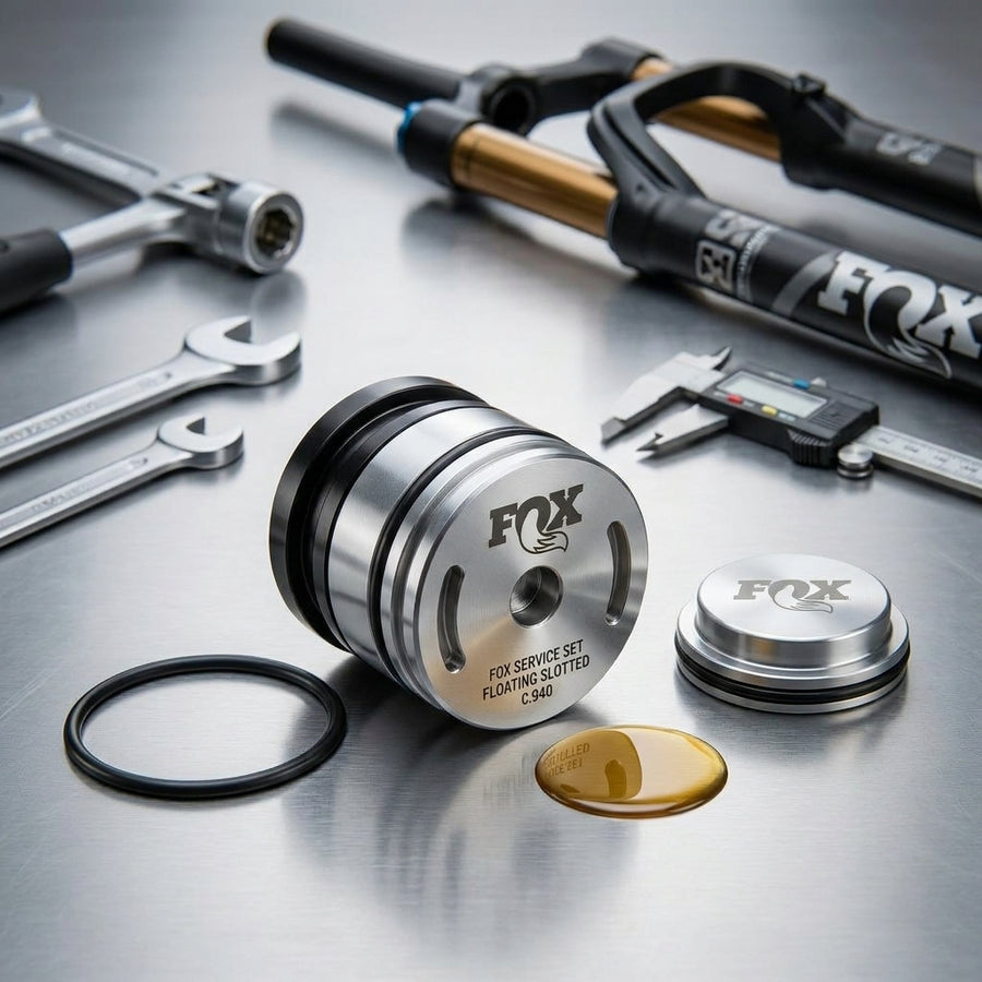 FOX Service Set Piston Assembly für präzise Fahrrad Dämpferwartung. Hochwertiges Ersatzteil für MTB und Gravity Federung.