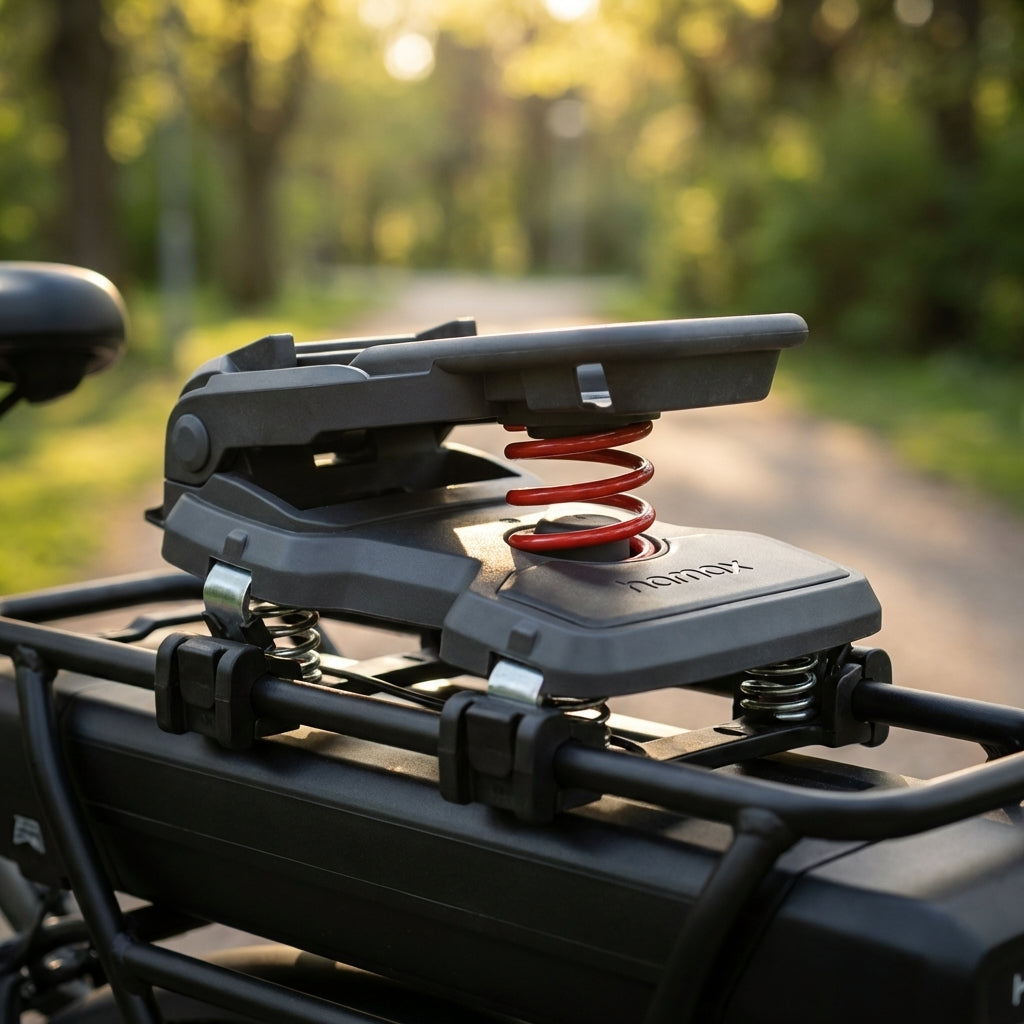 Hamax Adapter Gepäckträger für Caress (ab 2023) - Zenith Relax - Amiga - Amaze, 120175 mm Breite, 1020 mm Rohr, bis 27 kg, mit Federung, E-Bike geeignet