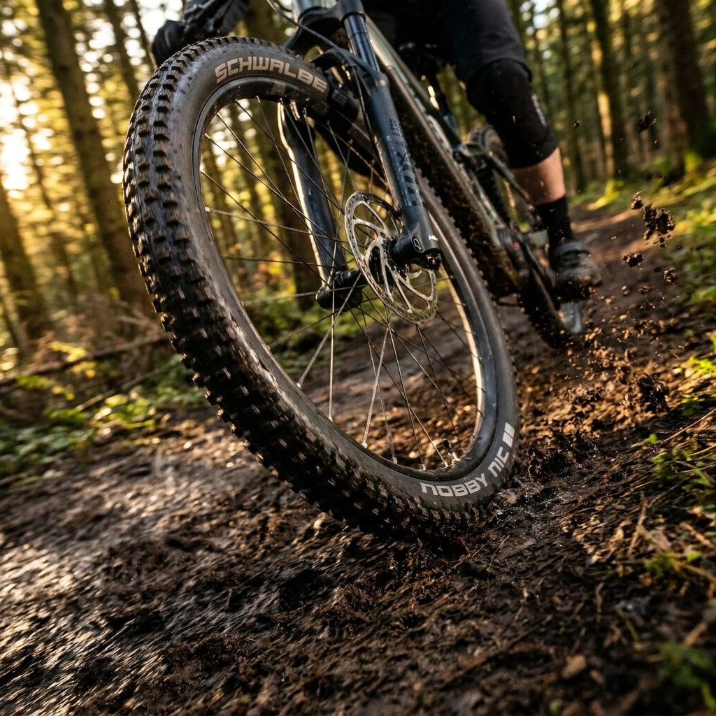 Schwalbe Nobby Nic Performance Mountainbike Reifen schwarz für E-Bikes bis 50 km/h. Optimaler Grip im Gelände.