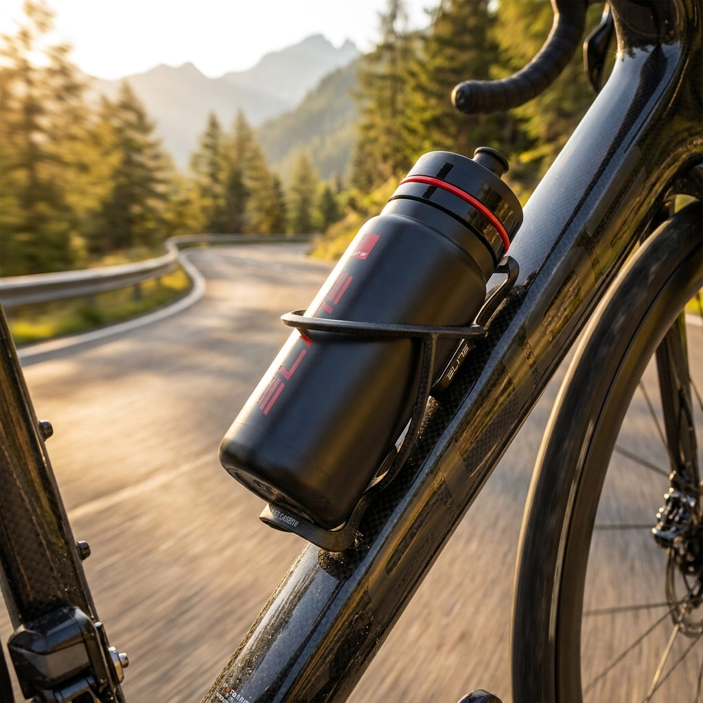 Elite T-Race Carbon Flaschenhalter Schwarz - Ultraleicht & Aerodynamisch