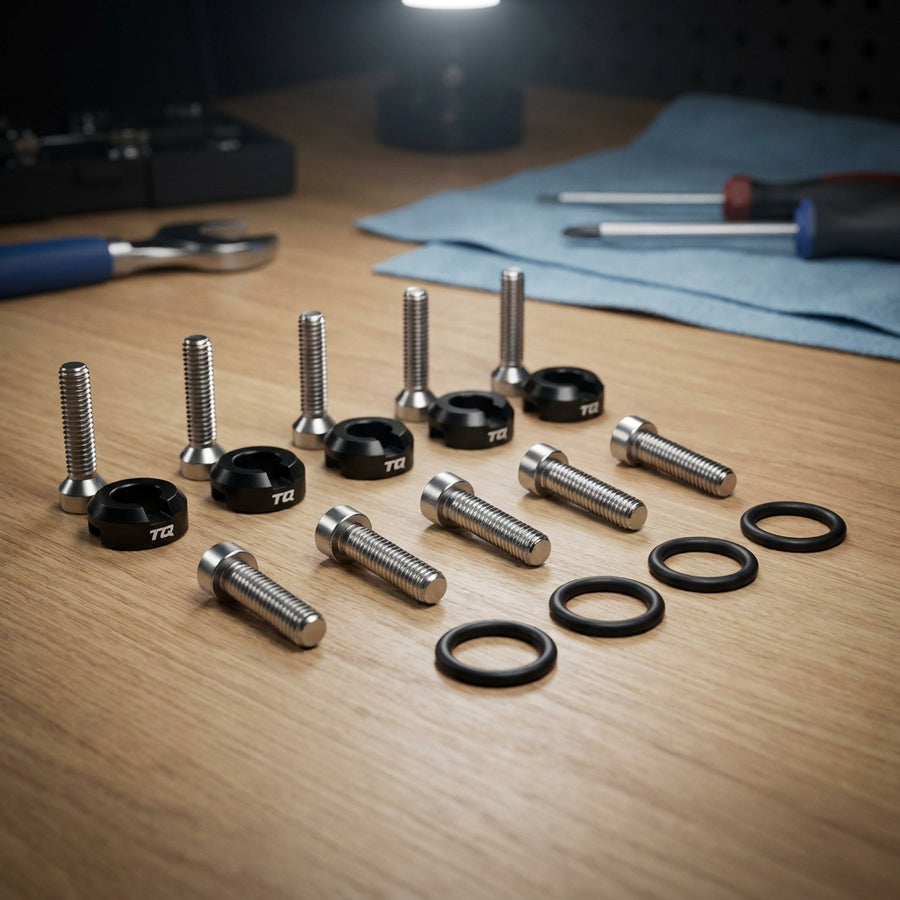 TQ FLYON Antrieb Montagekit: Original Schrauben, Keilsicherung, O-Ringe für präzise E-Bike Wartung. Langlebigkeit garantiert.
