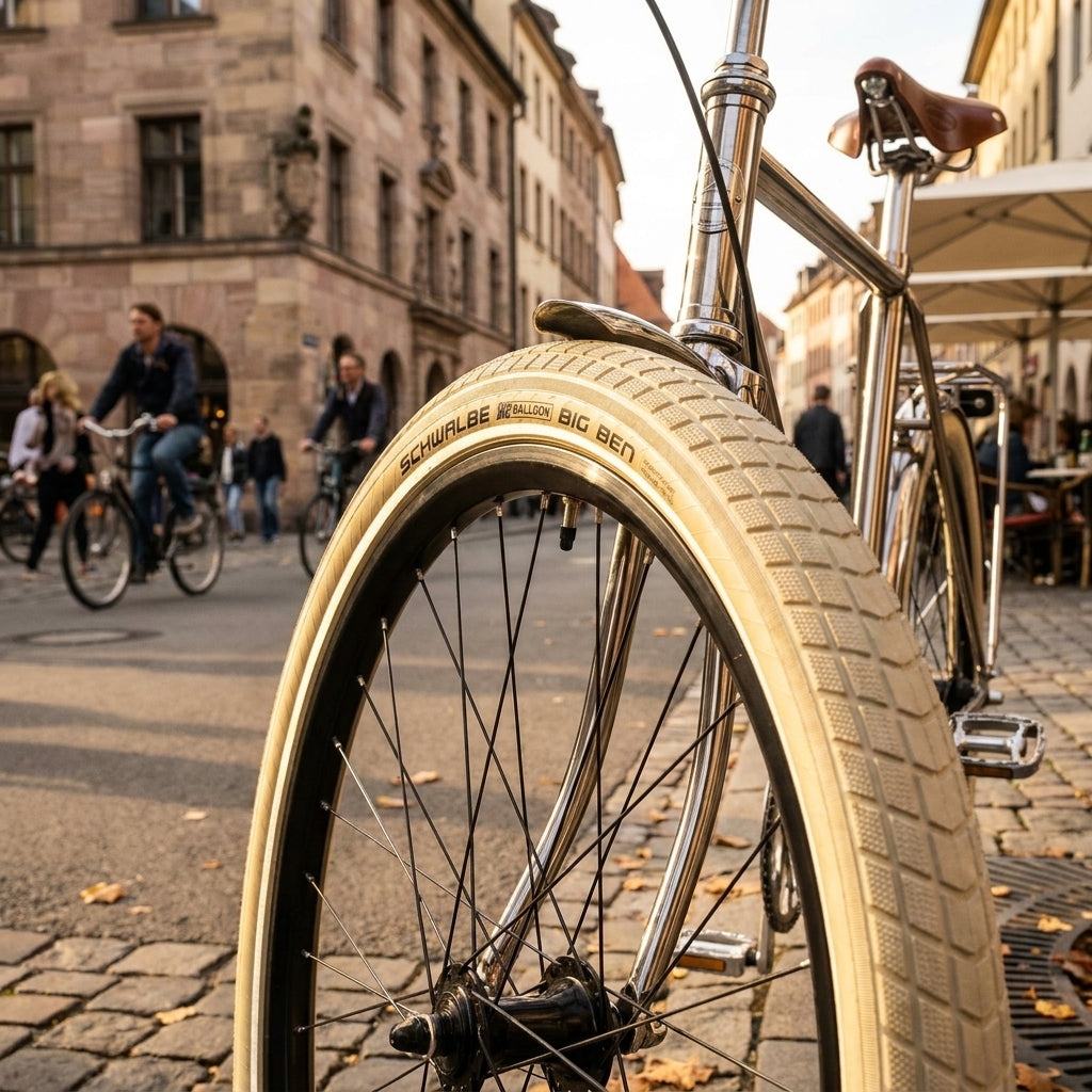 Schwalbe Big Ben Fahrradreifen 28x2.00 Creme-Reflex. Komfortabler, sicherer City- und E-Bike-Reifen.