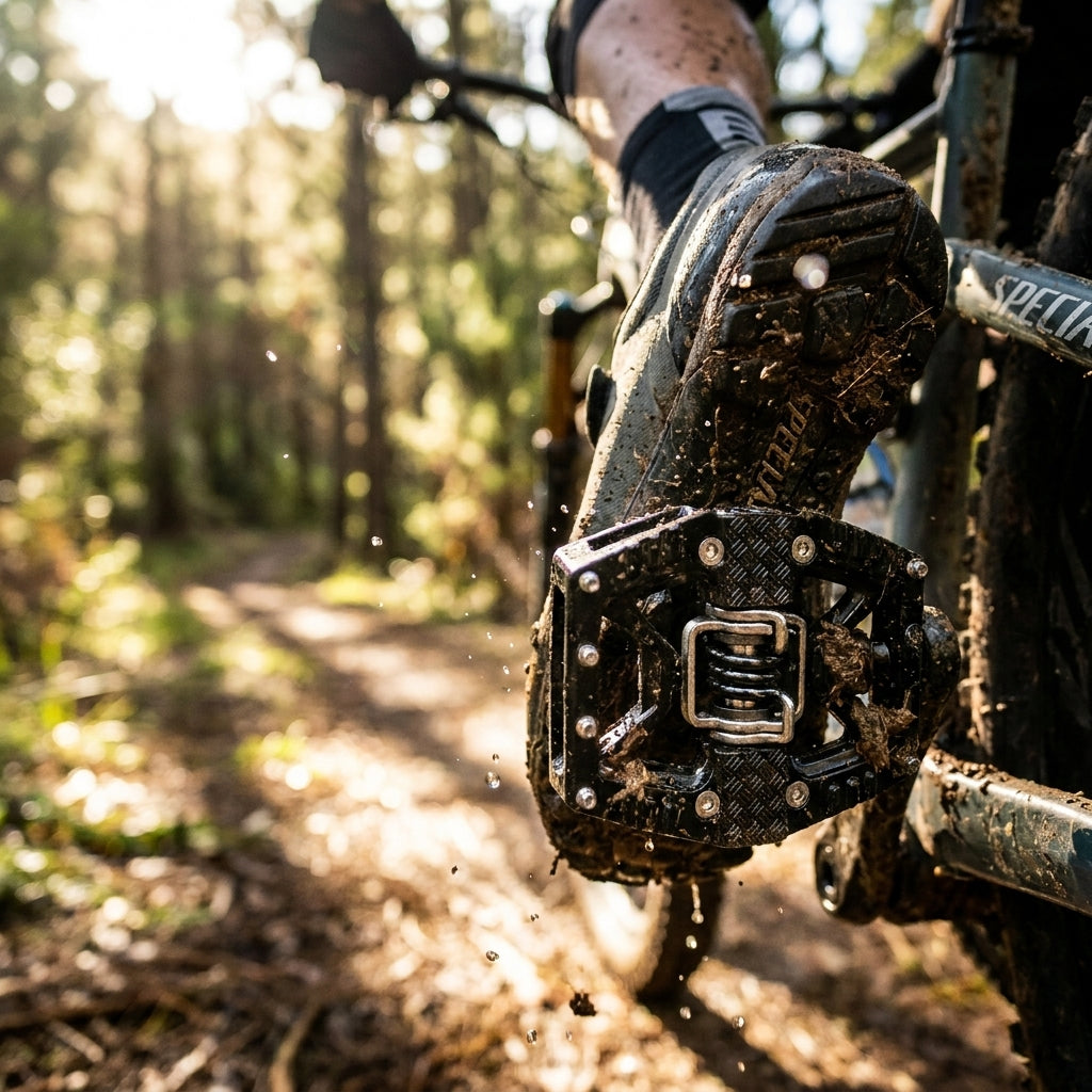 Crankbrothers Double Shot 3 Hybrid-Pedal schwarz. Vielseitiges MTB Trail Pedal mit Flat- und Klickseite. Robuste Performance.