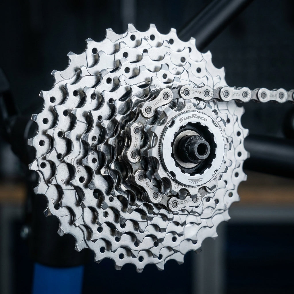SunRace MFEX9 9-fach Fahrrad Schraubkranz 11-32 Zähne Fluid Drive Plus.