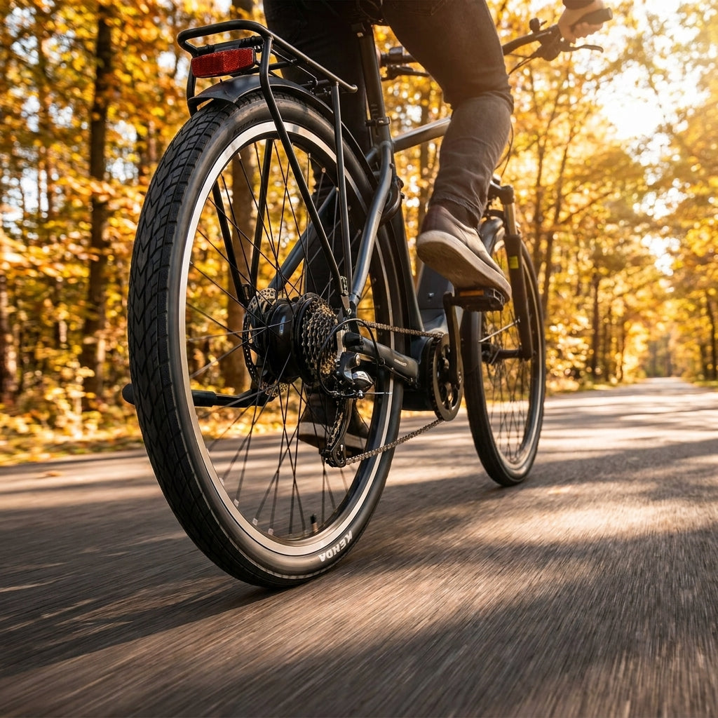Kenda Khan II 26 Zoll Trekking E-Bike Reifen mit K-Shield Pannenschutz. Komfortabler, zuverlässiger Fahrradreifen für Stadt und Tour.