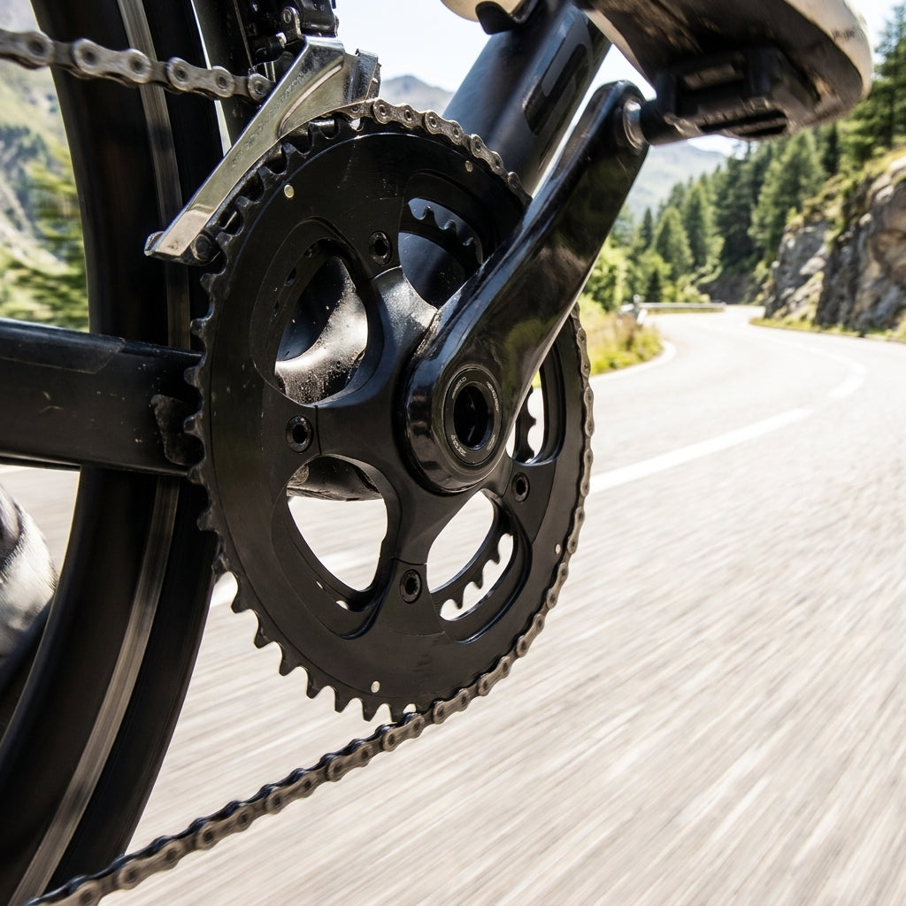 SRAM S390 Kettenblatt 34 Zähne am Rennrad. Präziser 11-fach Antrieb für optimale Performance und Langlebigkeit auf der Straße.